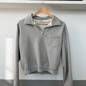 Women's Gray Quarter-Zip Sweater